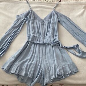 Baby blue long sleeve romper